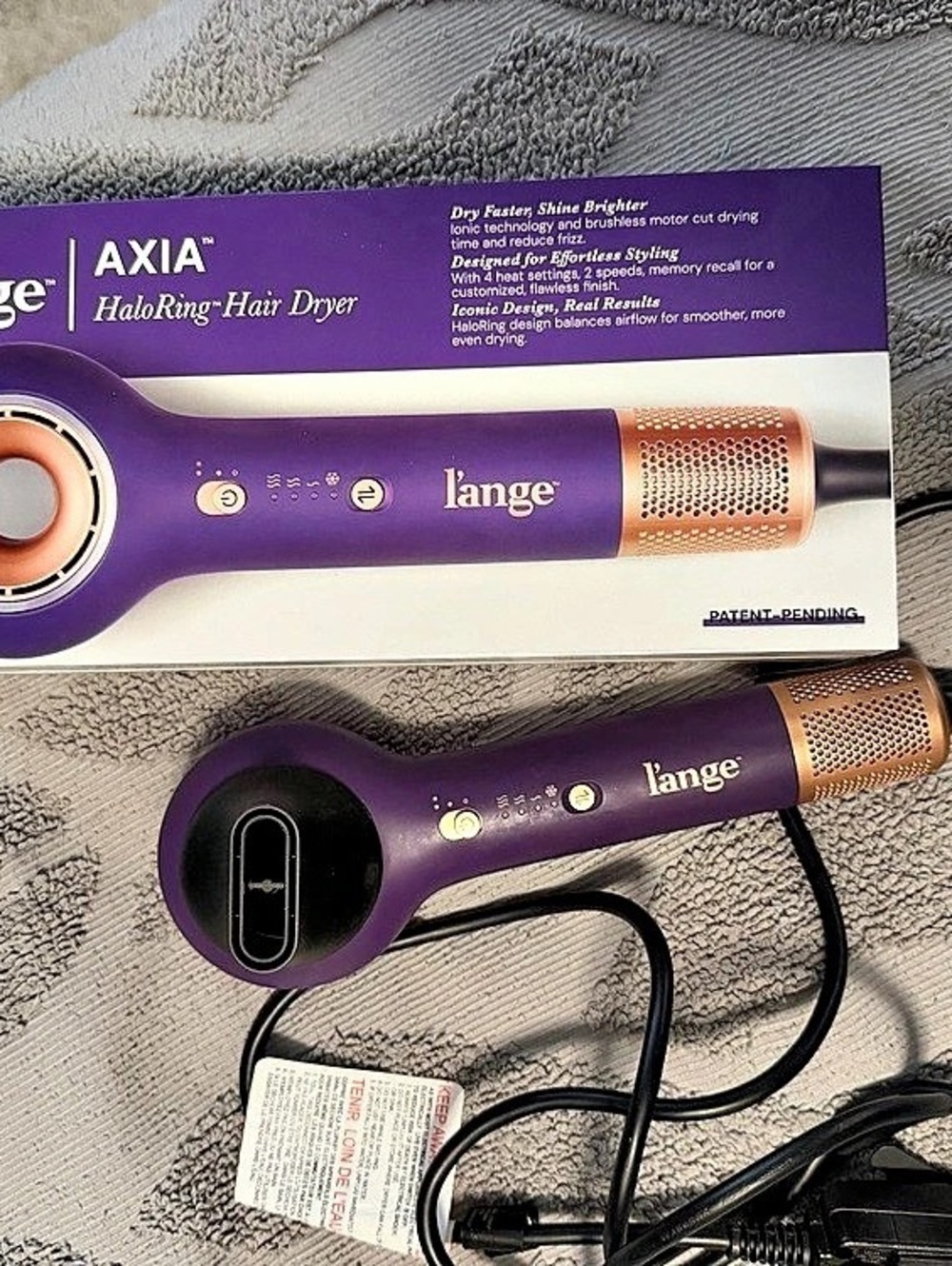 l'ange AXIA HaloRing Hair Dryer Purple & Gold